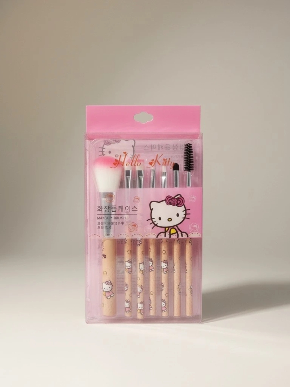 Hello Kitty Pink Makeup Brush Set with Makeup Pouch And Mirror - Picture 9 of 10